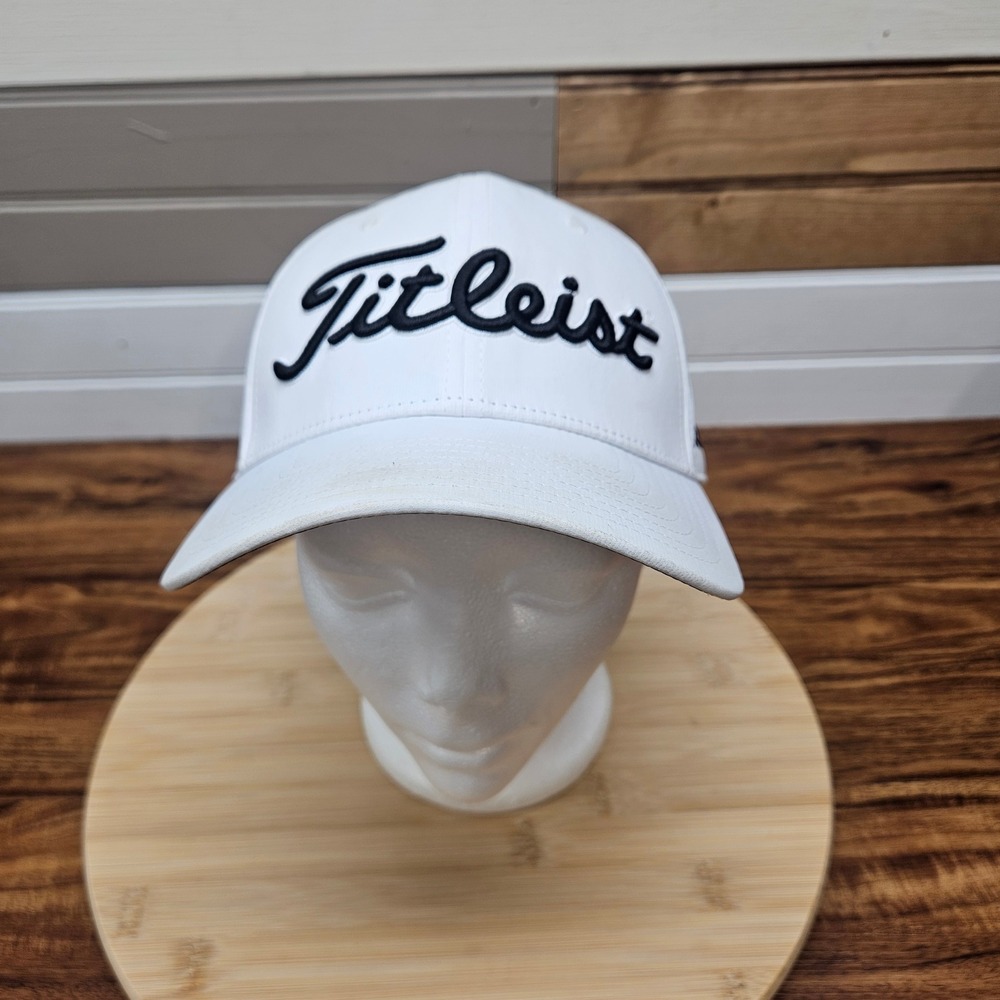 Titleist Tour Performance Golf Hat White Pro V1 FootJoy FJ Adjustable Cap Mens